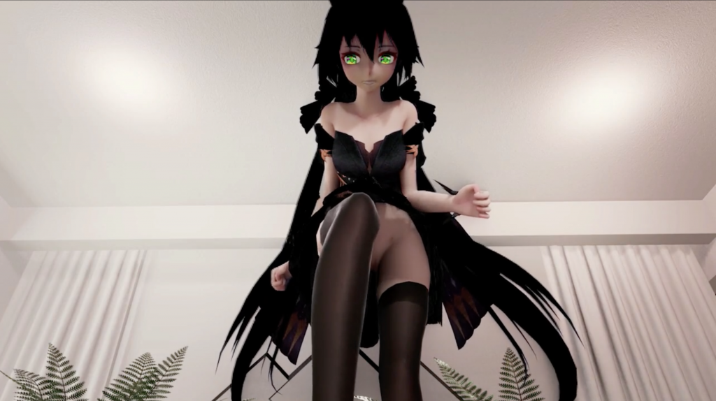 3d黑发洛天依跳舞